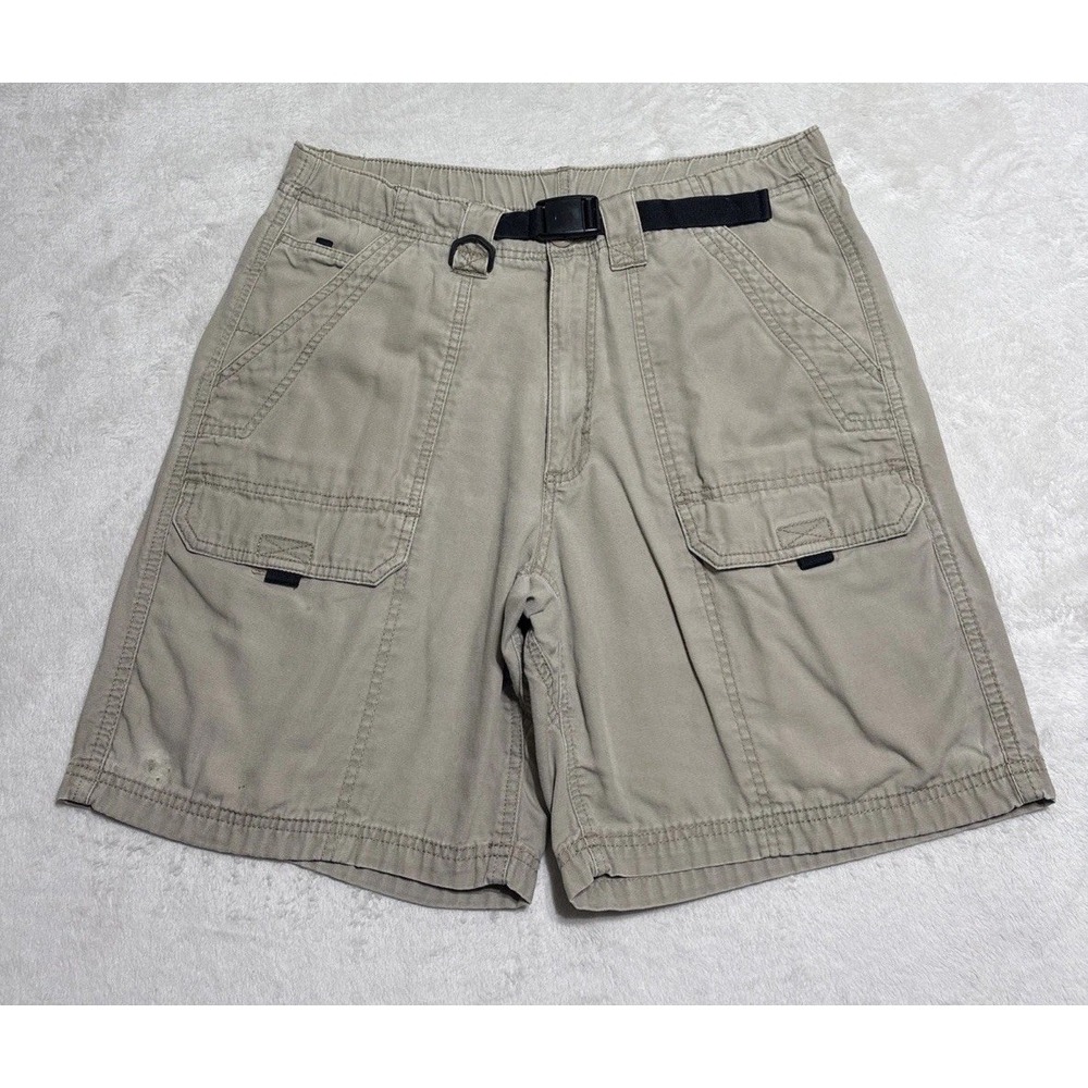 Vintage Wrangler Belted Shorts Mens Size 34 Tan Khaki Cotton Hero Originals Work